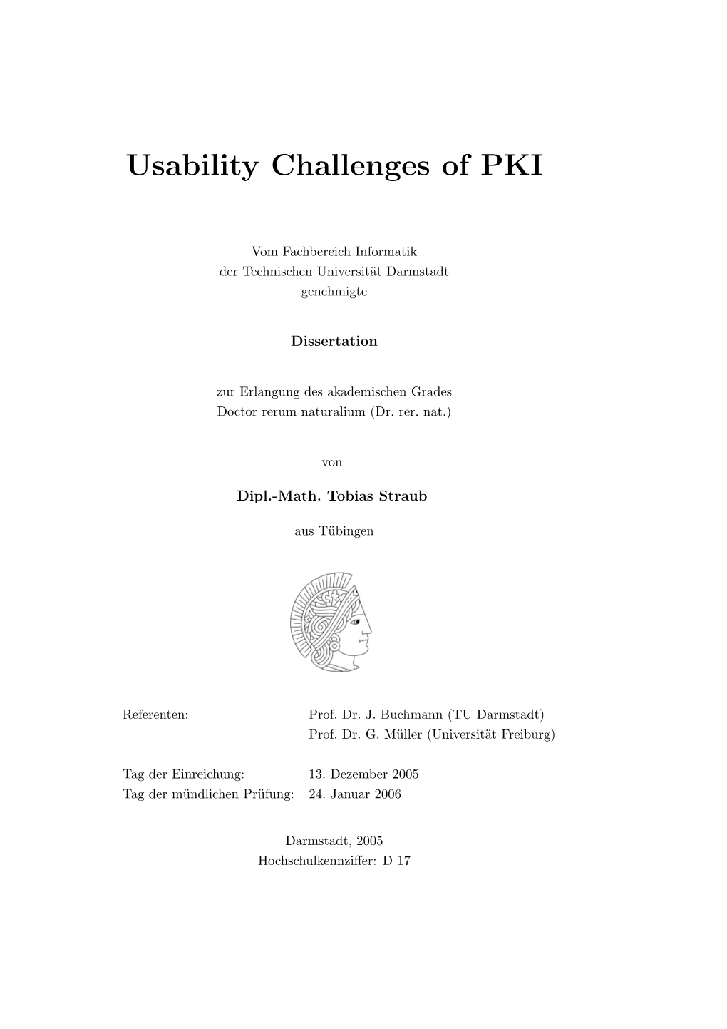 Usability Challenges of PKI