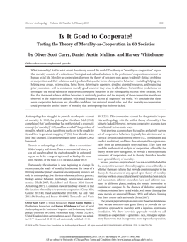 Is It Good to Cooperate? Testing the Theory of Morality-As-Cooperation in 60 Societies