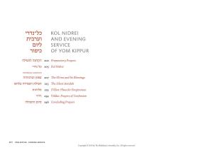 Kol Nidrei כל־נדרי and Evening וערבית Service ליום of Yom Kippur כיפור