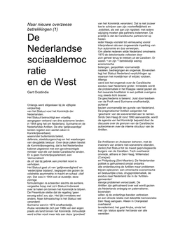 De Nederlandse Sociaaldemoc Ratie En De West