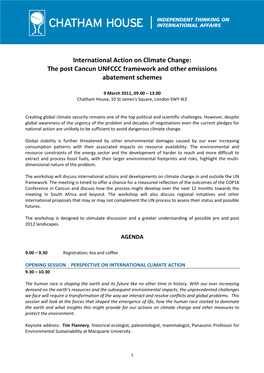 International Action on Climate Change: the Post Cancun UNFCCC Framework and Other Emissions Abatement Schemes