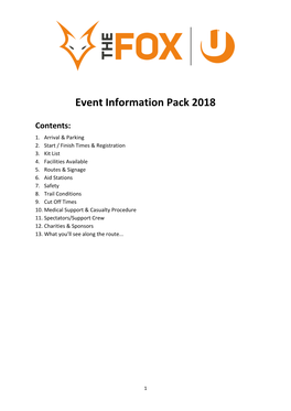 Event Information Pack 2018