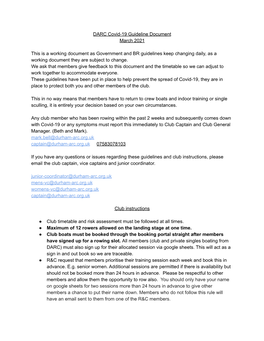 DARC Covid-19 Guideline Document March 2021