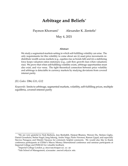 Arbitrage and Beliefs∗