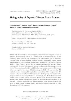 Holography of Dyonic Dilaton Black Branes