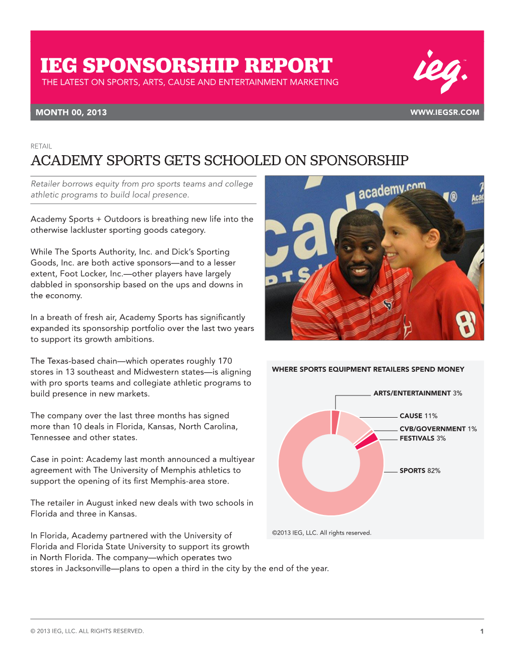 Ieg Sponsorship Report Ieg Sponsorship Report the Latest on Sports, Arts, Cause and Entertainment Marketing