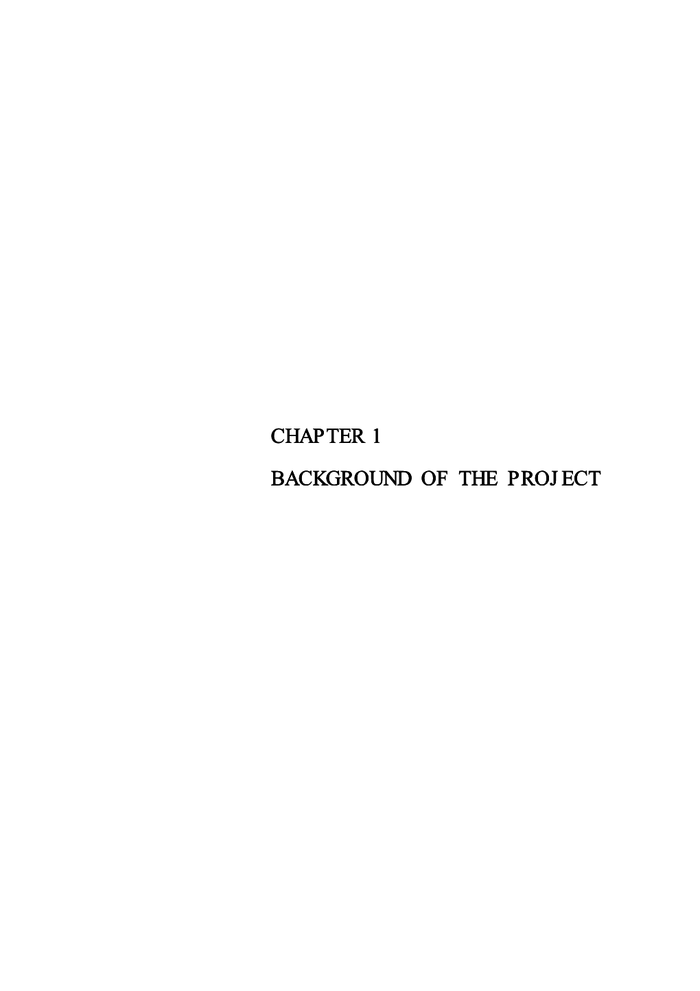 Chapter 1 Background of the Project