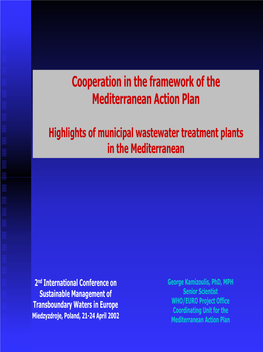 Cooperation in the Framework of the Mediterranean Action Plan