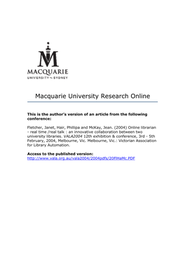 Macquarie University Research Online
