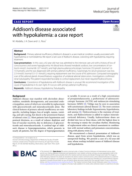 Addison's Disease Associated with Hypokalemia