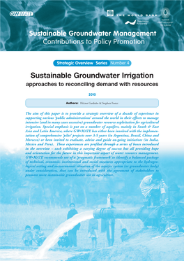 Sustainable Groundwater Irrigation Approaches to Reconciling Demand with Resources