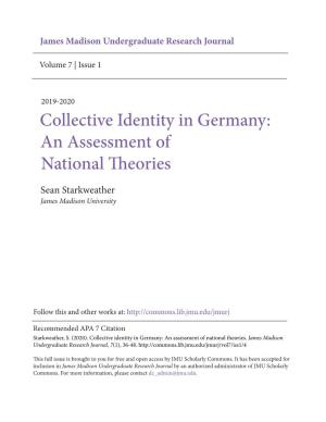 Collective Identity in Germany: an Assessment of National Theories