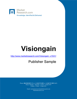 Visiongain -V1531/ Publisher Sample