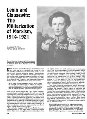 Lenin and Clausewitz: the Militarization of Marxism, 1914-1921