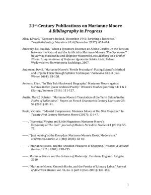 21St-Century Moore Scholarship, a Bibliography in Progress