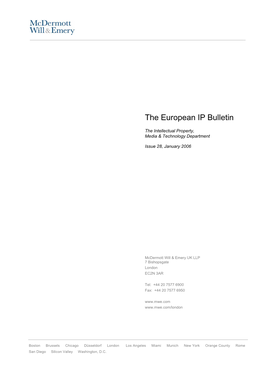 The European IP Bulletin