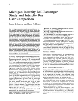 Michigan Intercity Rail Passenger Study and Intercity Bus User Comparison