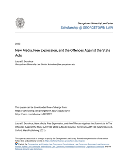 New Media, Free Expression, and the Offences Against the State Acts
