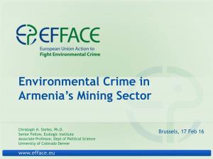 Environmental Crime in Armenia's Mining Sector