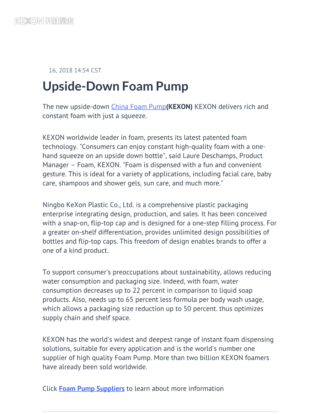 Upside-Down Foam Pump