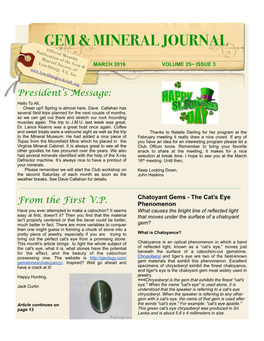 March 2016 Gem & Mineral Journal Page 3