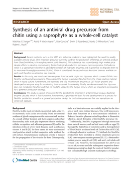 Synthesis of an Antiviral Drug Precursor from Chitin Using A
