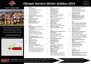 Olympic Harriers Winter Syllabus 2019 23 Feb 2019