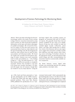 Development of Camera Technology for Monitoring Nests. Chapter
