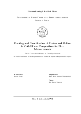 Tracking and Identification of Proton and Helium in CALET And