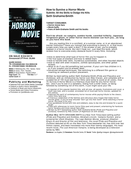 How to Survive a Horror Movie Seth Grahame-Smith
