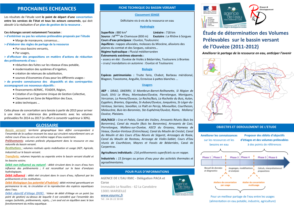 PROCHAINES ECHEANCES Étude De Détermination Des Volumes