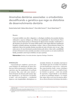 Associated Dental Anomalies: the Orthodontist Decoding the Genetics Which Regulates the Dental Development Disturbances