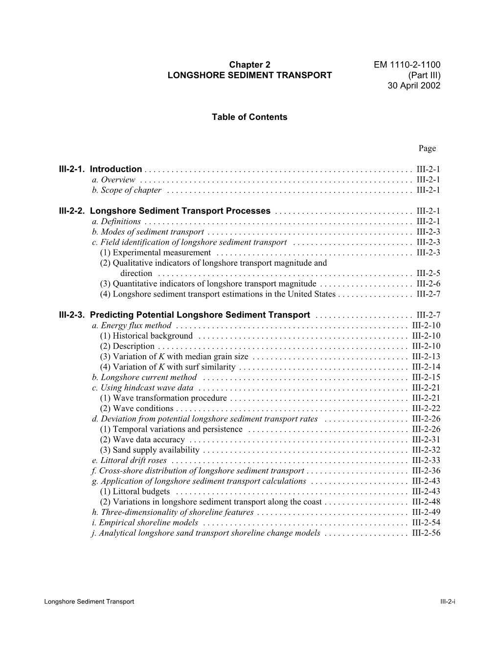 Part III-2 Longshore Sediment Transport