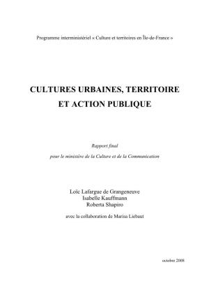 Cultures Urbaines, Territoire Et Action Publique