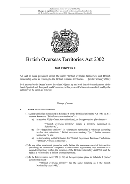 British Overseas Territories Act 2002