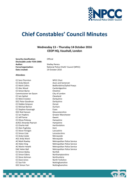 Chief Constables' Council Minutes