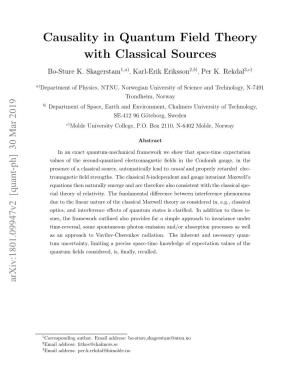 Causality in Quantum Field Theory with Classical Sources