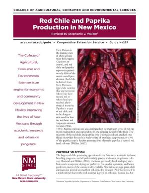 Red Chile and Paprika Production in New Mexico