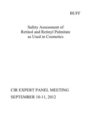 BUFF Safety Assessment of Retinol and Retinyl Palmitate As Used In