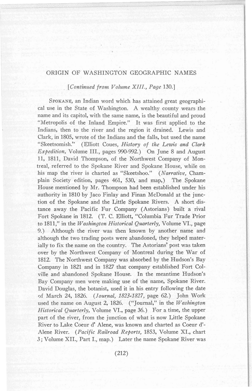 In the Washington Historical Quarterly, Volume VI., Page