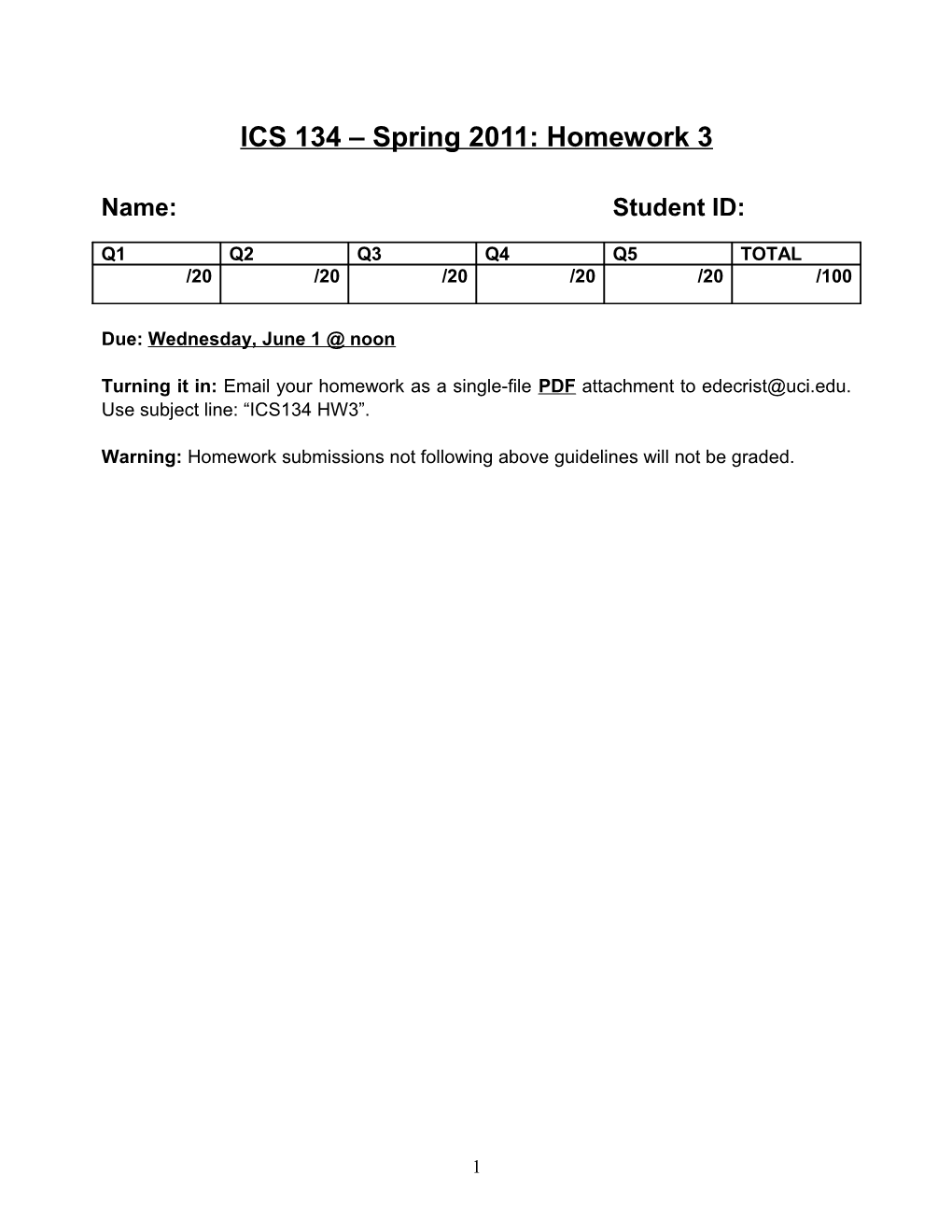 ICS 134 Spring 2011: Homework 3