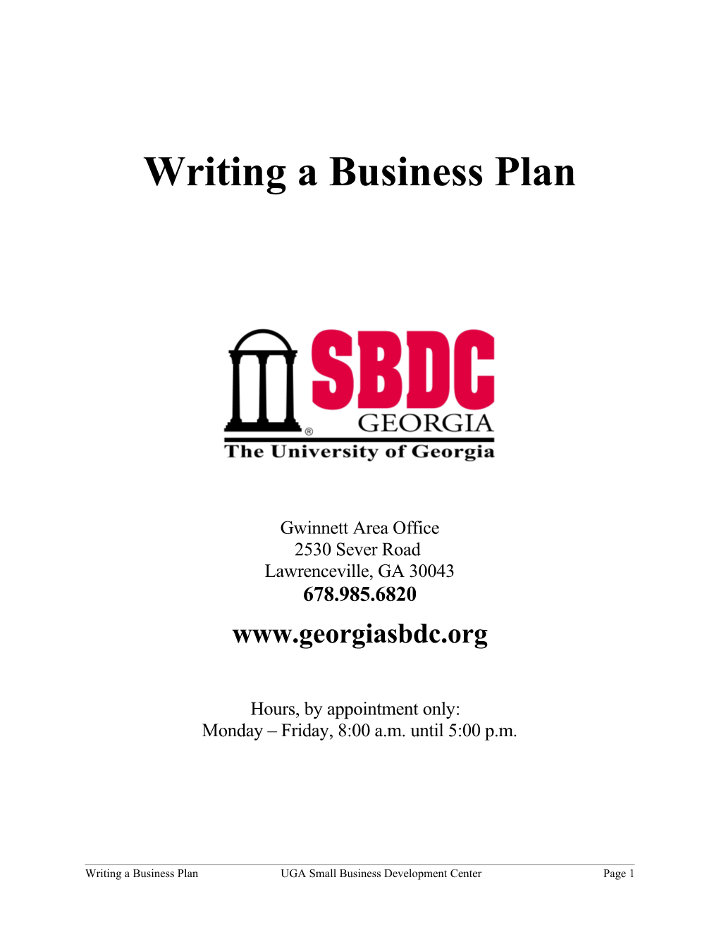 Writing a Business Plan