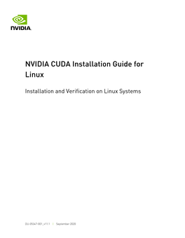 NVIDIA CUDA Installation Guide for Linux