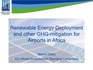 Renewable Energy Deployment and Other GHG-Mitigation for Airports in Africa