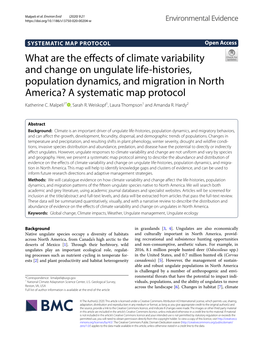 What Are the Effects of Climate Variability and Change on Ungulate