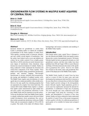 Groundwater Flow Systems in Multiple Karst Aquifers of Central Texas