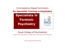 Specialists in Forensic Psychiatry