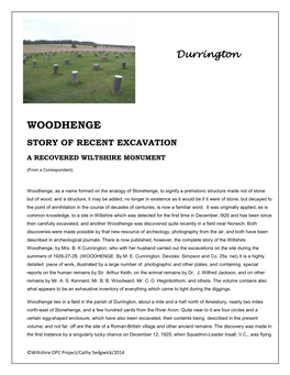 Woodhenge Story of Recent Excavation