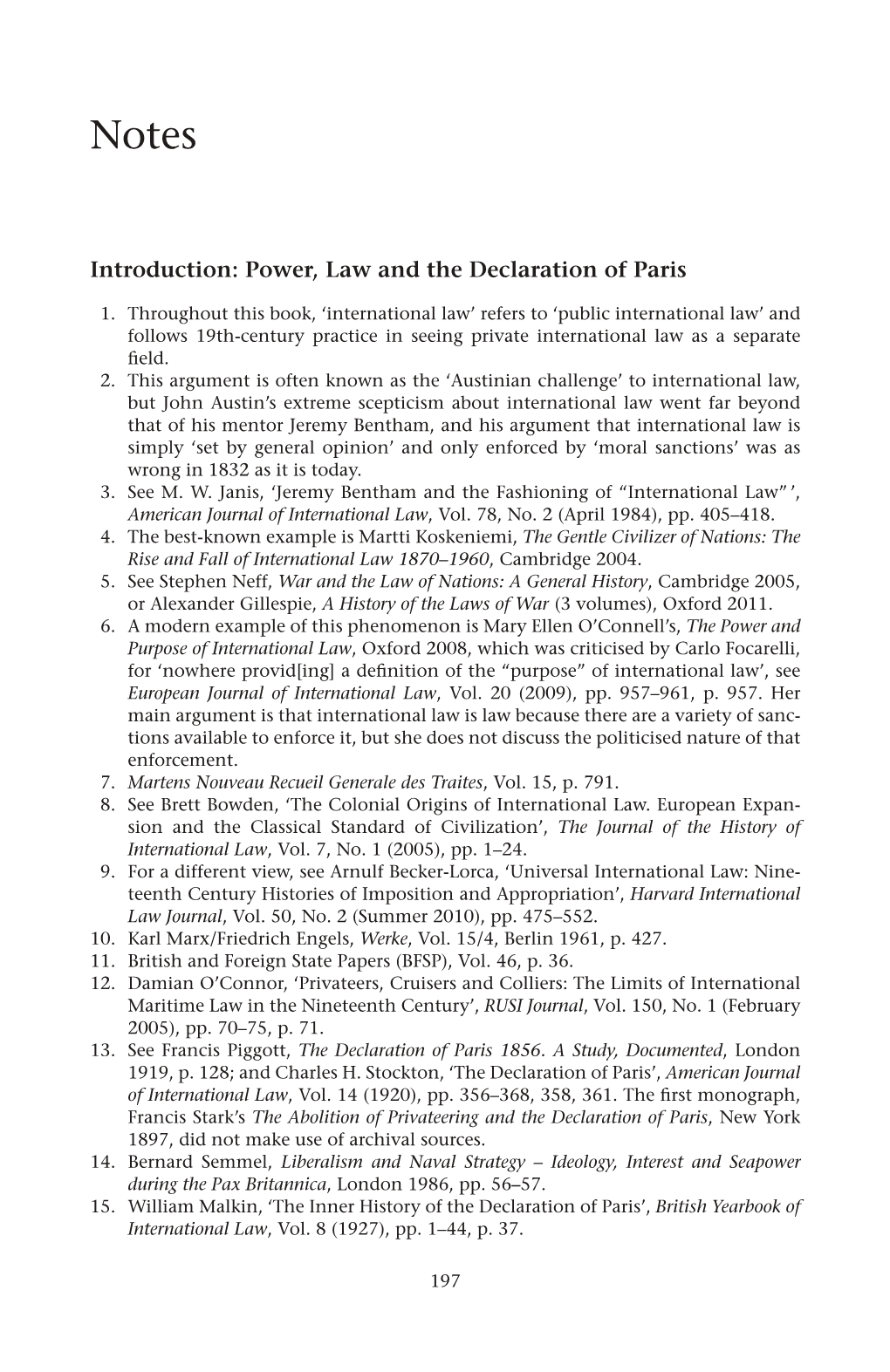 Introduction: Power, Law and the Declaration of Paris