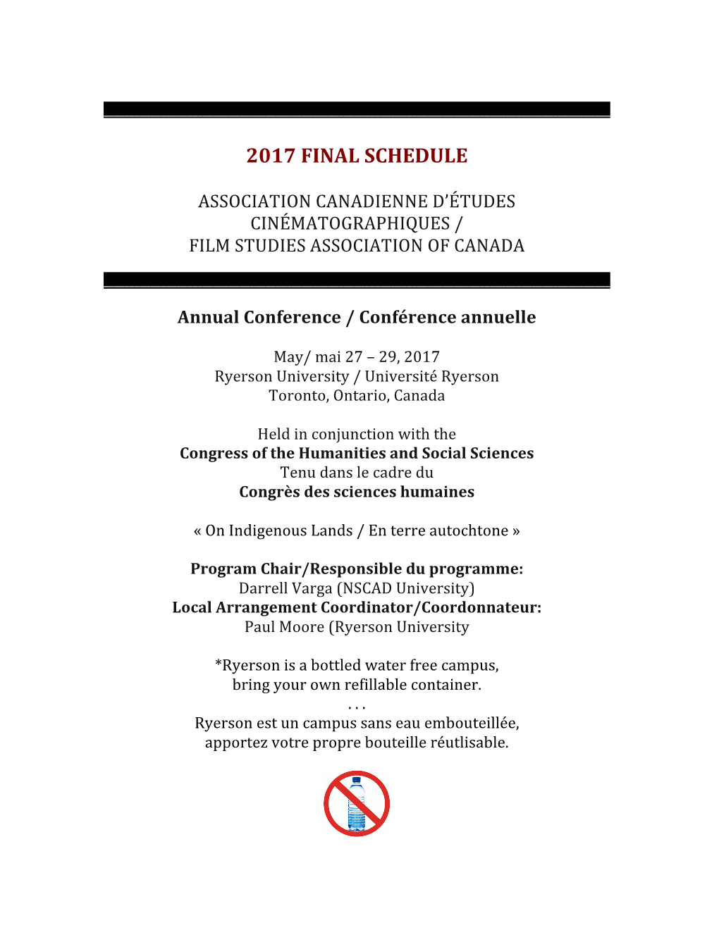 2017 Final Schedule